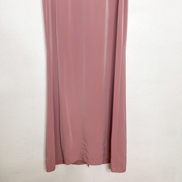 Adrianna Papell Pink Sleeveless Long Cowl Neck Gown Size 16 - Picture 4 of 12